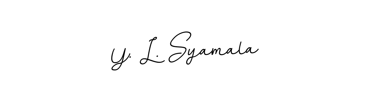 Make a beautiful signature design for name Y. L. Syamala. With this signature (BallpointsItalic-DORy9) style, you can create a handwritten signature for free. Y. L. Syamala signature style 11 images and pictures png