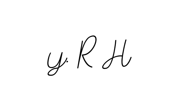 You should practise on your own different ways (BallpointsItalic-DORy9) to write your name (Y. R H) in signature. don't let someone else do it for you. Y. R H signature style 11 images and pictures png