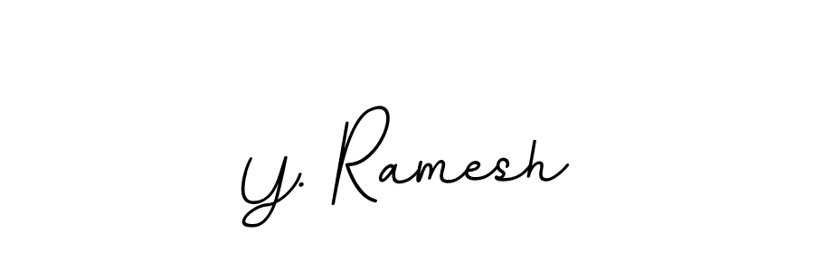 Use a signature maker to create a handwritten signature online. With this signature software, you can design (BallpointsItalic-DORy9) your own signature for name Y. Ramesh. Y. Ramesh signature style 11 images and pictures png