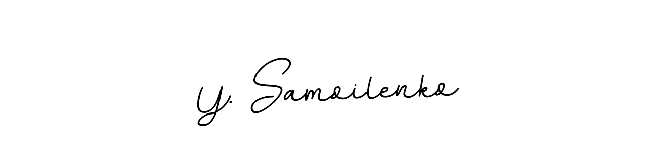 How to make Y. Samoilenko name signature. Use BallpointsItalic-DORy9 style for creating short signs online. This is the latest handwritten sign. Y. Samoilenko signature style 11 images and pictures png