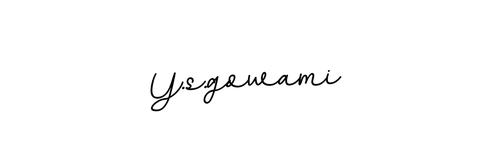 How to make Y.s.gowami name signature. Use BallpointsItalic-DORy9 style for creating short signs online. This is the latest handwritten sign. Y.s.gowami signature style 11 images and pictures png