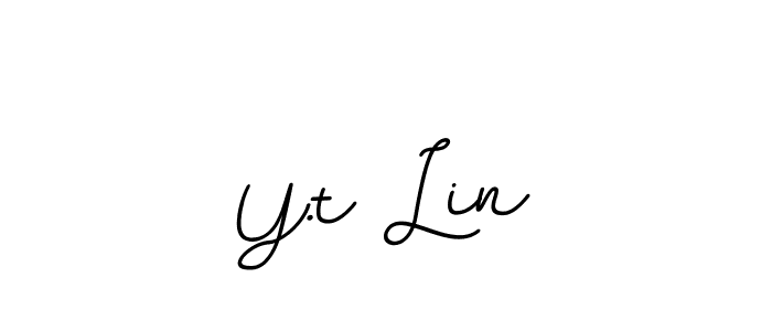 Make a beautiful signature design for name Y.t Lin. With this signature (BallpointsItalic-DORy9) style, you can create a handwritten signature for free. Y.t Lin signature style 11 images and pictures png