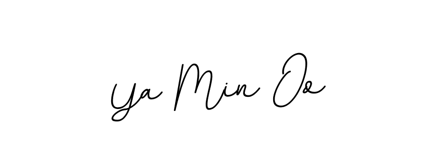How to make Ya Min Oo name signature. Use BallpointsItalic-DORy9 style for creating short signs online. This is the latest handwritten sign. Ya Min Oo signature style 11 images and pictures png