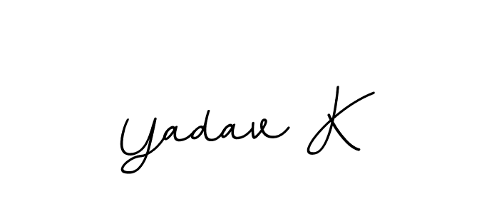 Use a signature maker to create a handwritten signature online. With this signature software, you can design (BallpointsItalic-DORy9) your own signature for name Yadav K. Yadav K signature style 11 images and pictures png