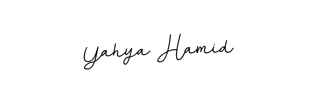 How to make Yahya Hamid name signature. Use BallpointsItalic-DORy9 style for creating short signs online. This is the latest handwritten sign. Yahya Hamid signature style 11 images and pictures png