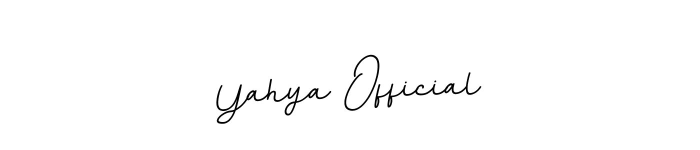 It looks lik you need a new signature style for name Yahya Official. Design unique handwritten (BallpointsItalic-DORy9) signature with our free signature maker in just a few clicks. Yahya Official signature style 11 images and pictures png