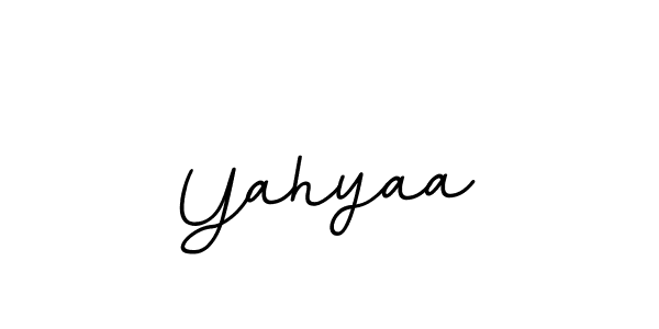 Use a signature maker to create a handwritten signature online. With this signature software, you can design (BallpointsItalic-DORy9) your own signature for name Yahyaa. Yahyaa signature style 11 images and pictures png