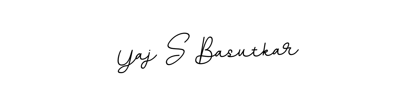 How to make Yaj S Basutkar name signature. Use BallpointsItalic-DORy9 style for creating short signs online. This is the latest handwritten sign. Yaj S Basutkar signature style 11 images and pictures png