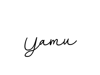 You should practise on your own different ways (BallpointsItalic-DORy9) to write your name (Yamu) in signature. don't let someone else do it for you. Yamu signature style 11 images and pictures png