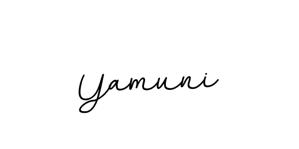 Use a signature maker to create a handwritten signature online. With this signature software, you can design (BallpointsItalic-DORy9) your own signature for name Yamuni. Yamuni signature style 11 images and pictures png