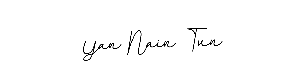 Use a signature maker to create a handwritten signature online. With this signature software, you can design (BallpointsItalic-DORy9) your own signature for name Yan Nain Tun. Yan Nain Tun signature style 11 images and pictures png