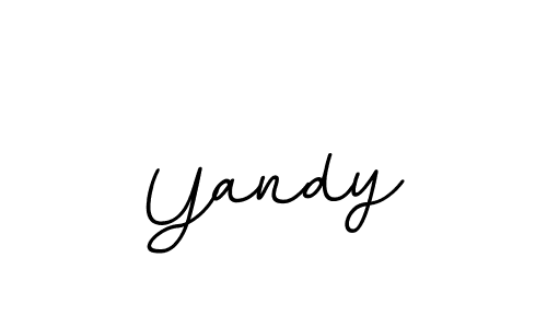 Design your own signature with our free online signature maker. With this signature software, you can create a handwritten (BallpointsItalic-DORy9) signature for name Yandy. Yandy signature style 11 images and pictures png