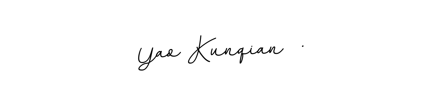 Design your own signature with our free online signature maker. With this signature software, you can create a handwritten (BallpointsItalic-DORy9) signature for name Yao Kunqian  ·. Yao Kunqian  · signature style 11 images and pictures png