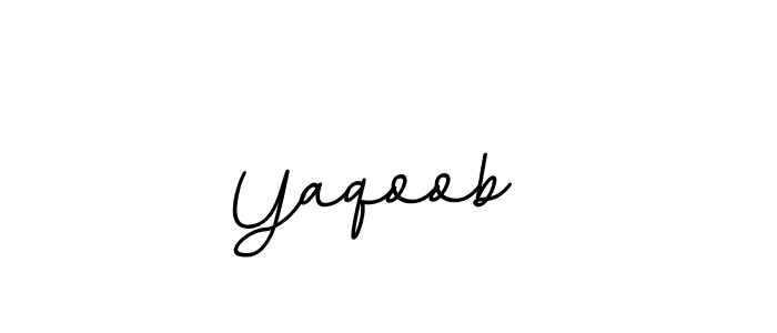 You should practise on your own different ways (BallpointsItalic-DORy9) to write your name (Yaqoob ) in signature. don't let someone else do it for you. Yaqoob  signature style 11 images and pictures png