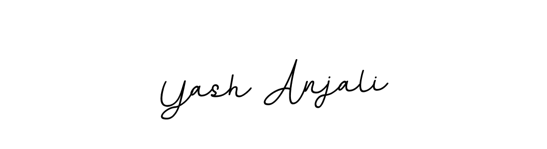 How to make Yash Anjali name signature. Use BallpointsItalic-DORy9 style for creating short signs online. This is the latest handwritten sign. Yash Anjali signature style 11 images and pictures png