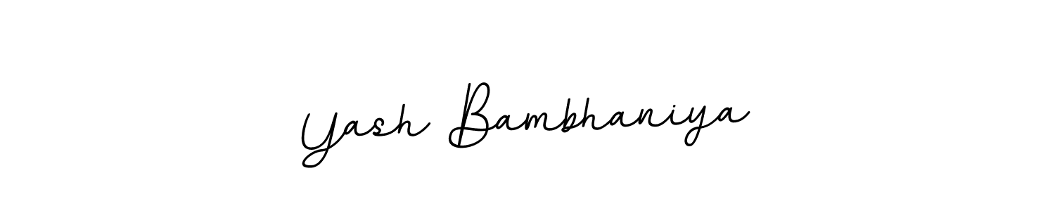 How to make Yash Bambhaniya name signature. Use BallpointsItalic-DORy9 style for creating short signs online. This is the latest handwritten sign. Yash Bambhaniya signature style 11 images and pictures png