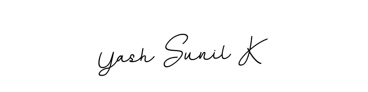 Create a beautiful signature design for name Yash Sunil K. With this signature (BallpointsItalic-DORy9) fonts, you can make a handwritten signature for free. Yash Sunil K signature style 11 images and pictures png