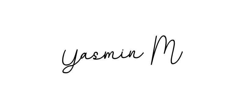 This is the best signature style for the Yasmin M name. Also you like these signature font (BallpointsItalic-DORy9). Mix name signature. Yasmin M signature style 11 images and pictures png