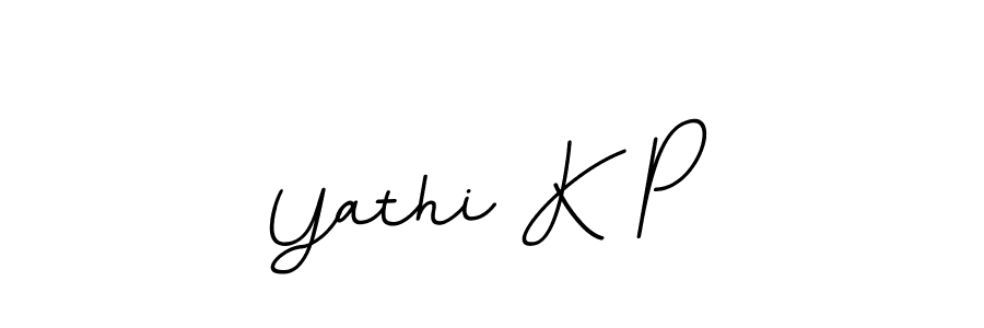 Make a beautiful signature design for name Yathi K P. With this signature (BallpointsItalic-DORy9) style, you can create a handwritten signature for free. Yathi K P signature style 11 images and pictures png