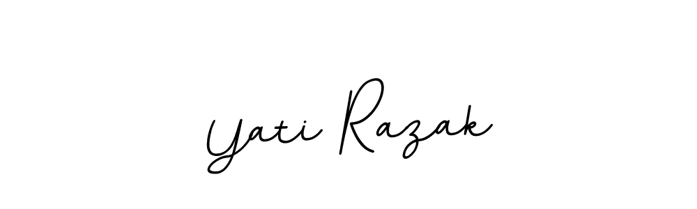Use a signature maker to create a handwritten signature online. With this signature software, you can design (BallpointsItalic-DORy9) your own signature for name Yati Razak. Yati Razak signature style 11 images and pictures png
