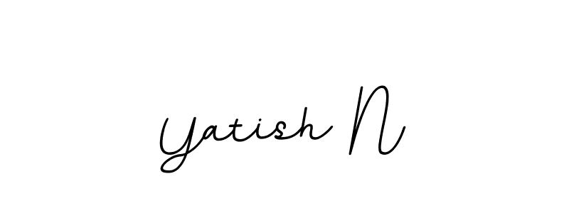 How to make Yatish N name signature. Use BallpointsItalic-DORy9 style for creating short signs online. This is the latest handwritten sign. Yatish N signature style 11 images and pictures png