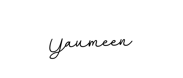 Use a signature maker to create a handwritten signature online. With this signature software, you can design (BallpointsItalic-DORy9) your own signature for name Yaumeen. Yaumeen signature style 11 images and pictures png