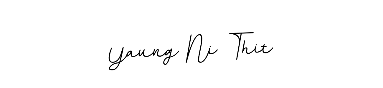 Design your own signature with our free online signature maker. With this signature software, you can create a handwritten (BallpointsItalic-DORy9) signature for name Yaung Ni Thit. Yaung Ni Thit signature style 11 images and pictures png