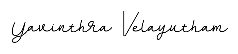 Explore multiple handwriting variations for Yavinthra Velayutham including this stunning BallpointsItalic-DORy9 design. Free to use across all platforms. Yavinthra Velayutham signature style 11 images and pictures png
