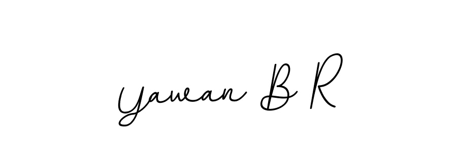 Create a beautiful signature design for name Yawan B R. With this signature (BallpointsItalic-DORy9) fonts, you can make a handwritten signature for free. Yawan B R signature style 11 images and pictures png