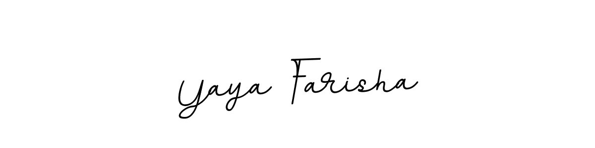 How to make Yaya Farisha name signature. Use BallpointsItalic-DORy9 style for creating short signs online. This is the latest handwritten sign. Yaya Farisha signature style 11 images and pictures png