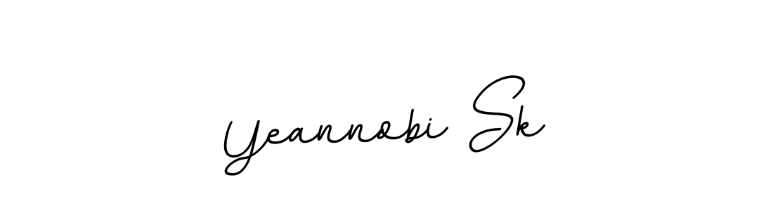 How to make Yeannobi Sk name signature. Use BallpointsItalic-DORy9 style for creating short signs online. This is the latest handwritten sign. Yeannobi Sk signature style 11 images and pictures png