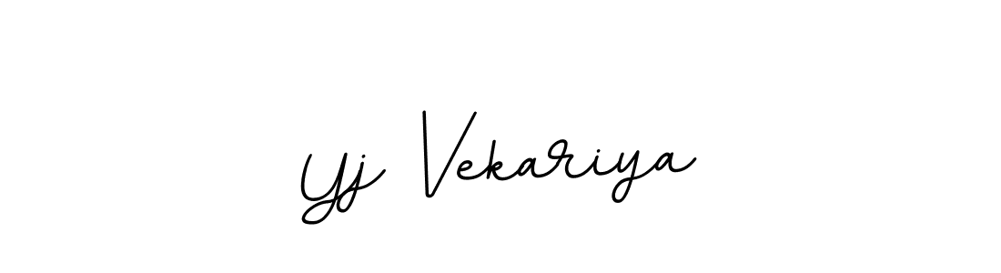 Yj Vekariya stylish signature style. Best Handwritten Sign (BallpointsItalic-DORy9) for my name. Handwritten Signature Collection Ideas for my name Yj Vekariya. Yj Vekariya signature style 11 images and pictures png