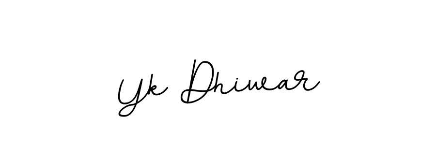 Create a beautiful signature design for name Yk Dhiwar. With this signature (BallpointsItalic-DORy9) fonts, you can make a handwritten signature for free. Yk Dhiwar signature style 11 images and pictures png