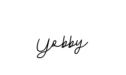 How to make Yobby name signature. Use BallpointsItalic-DORy9 style for creating short signs online. This is the latest handwritten sign. Yobby signature style 11 images and pictures png