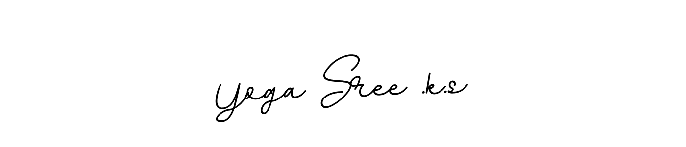 Design your own signature with our free online signature maker. With this signature software, you can create a handwritten (BallpointsItalic-DORy9) signature for name Yoga Sree .k.s. Yoga Sree .k.s signature style 11 images and pictures png
