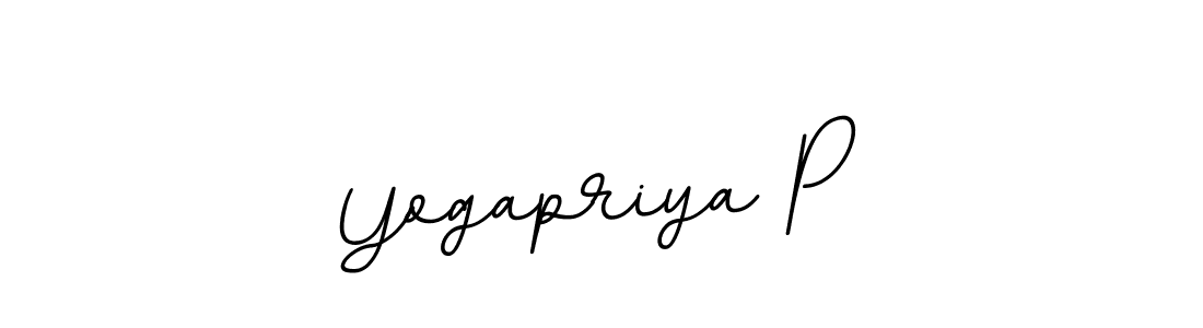 How to make Yogapriya P name signature. Use BallpointsItalic-DORy9 style for creating short signs online. This is the latest handwritten sign. Yogapriya P signature style 11 images and pictures png