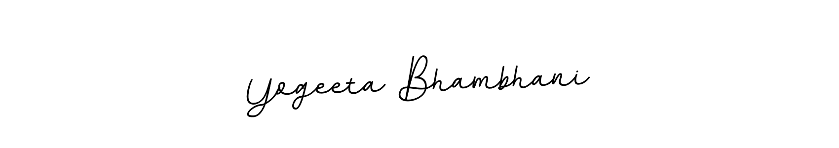 How to make Yogeeta Bhambhani name signature. Use BallpointsItalic-DORy9 style for creating short signs online. This is the latest handwritten sign. Yogeeta Bhambhani signature style 11 images and pictures png