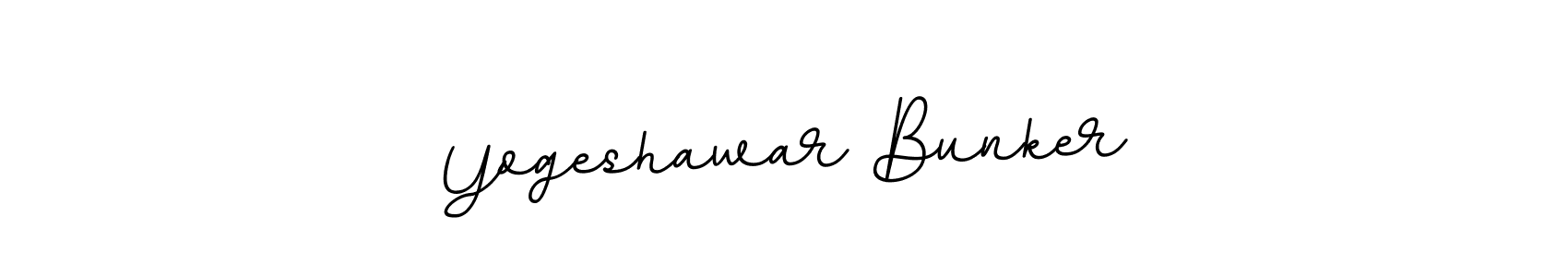 The best way (BallpointsItalic-DORy9) to make a short signature is to pick only two or three words in your name. The name Yogeshawar Bunker include a total of six letters. For converting this name. Yogeshawar Bunker signature style 11 images and pictures png