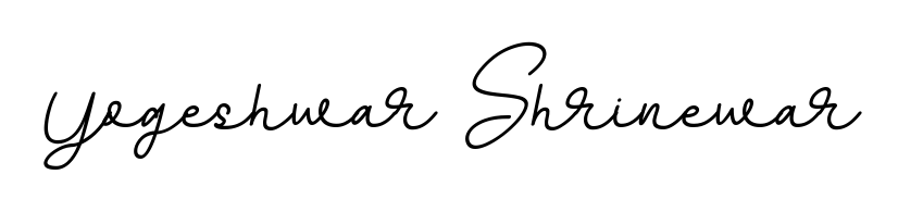 Designed for modern professionals: Yogeshwar Shrinewar name signature crafted with BallpointsItalic-DORy9 script. Ready for digital PDF workflows. Yogeshwar Shrinewar signature style 11 images and pictures png