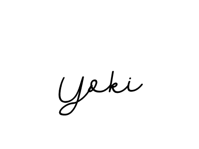 Create a beautiful signature design for name Yoki. With this signature (BallpointsItalic-DORy9) fonts, you can make a handwritten signature for free. Yoki signature style 11 images and pictures png