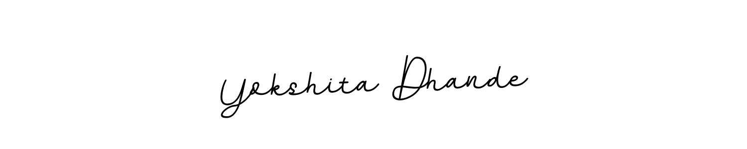 The best way (BallpointsItalic-DORy9) to make a short signature is to pick only two or three words in your name. The name Yokshita Dhande include a total of six letters. For converting this name. Yokshita Dhande signature style 11 images and pictures png