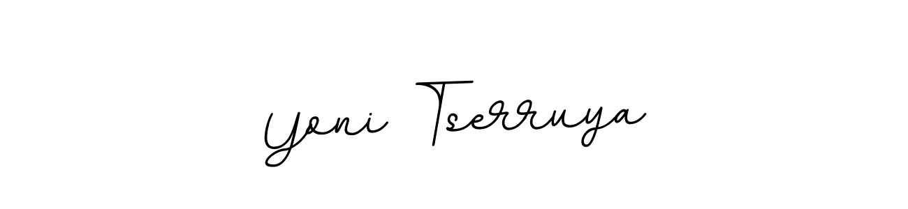 How to make Yoni Tserruya name signature. Use BallpointsItalic-DORy9 style for creating short signs online. This is the latest handwritten sign. Yoni Tserruya signature style 11 images and pictures png