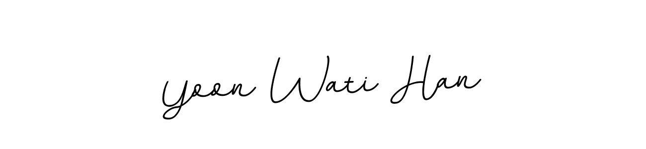Create a beautiful signature design for name Yoon Wati Han. With this signature (BallpointsItalic-DORy9) fonts, you can make a handwritten signature for free. Yoon Wati Han signature style 11 images and pictures png