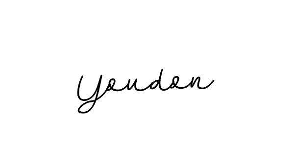 Use a signature maker to create a handwritten signature online. With this signature software, you can design (BallpointsItalic-DORy9) your own signature for name Youdon. Youdon signature style 11 images and pictures png