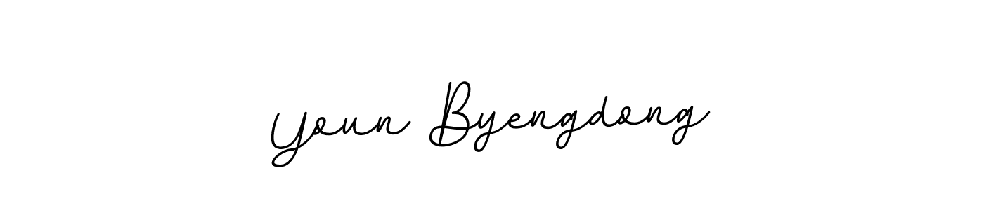 Similarly BallpointsItalic-DORy9 is the best handwritten signature design. Signature creator online .You can use it as an online autograph creator for name Youn Byengdong. Youn Byengdong signature style 11 images and pictures png