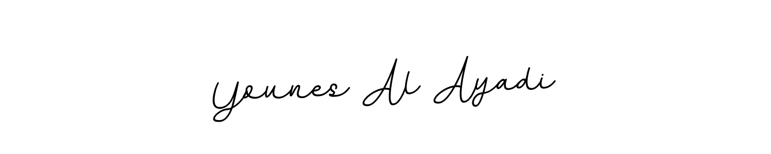 Use a signature maker to create a handwritten signature online. With this signature software, you can design (BallpointsItalic-DORy9) your own signature for name Younes Al Ayadi. Younes Al Ayadi signature style 11 images and pictures png