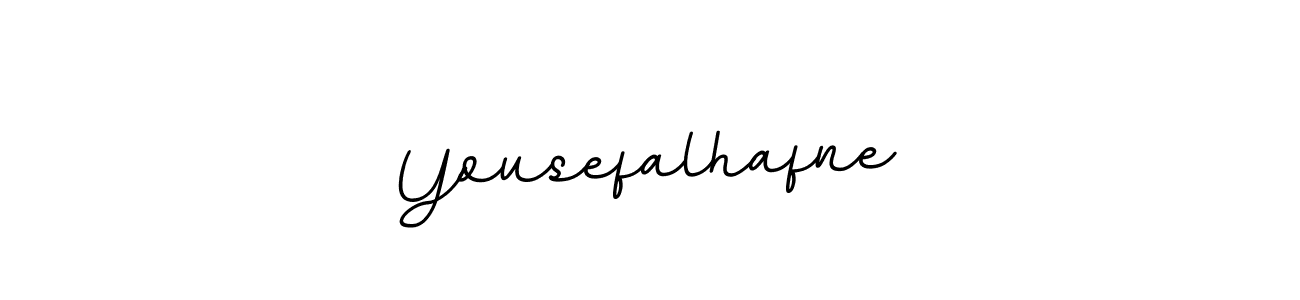 How to make Yousefalhafne name signature. Use BallpointsItalic-DORy9 style for creating short signs online. This is the latest handwritten sign. Yousefalhafne signature style 11 images and pictures png