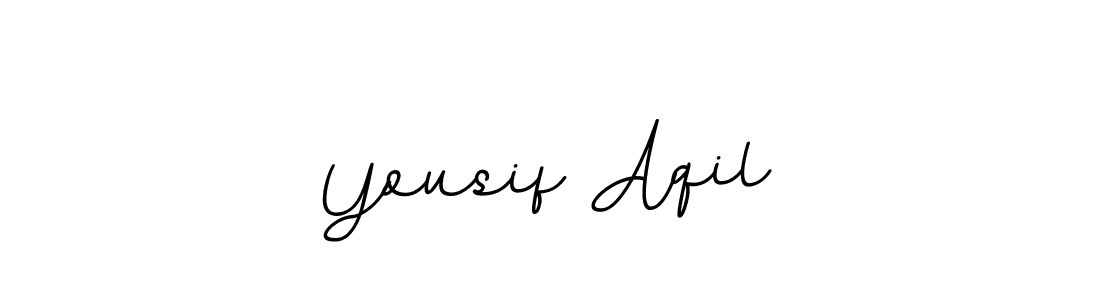 How to make Yousif Aqil name signature. Use BallpointsItalic-DORy9 style for creating short signs online. This is the latest handwritten sign. Yousif Aqil signature style 11 images and pictures png