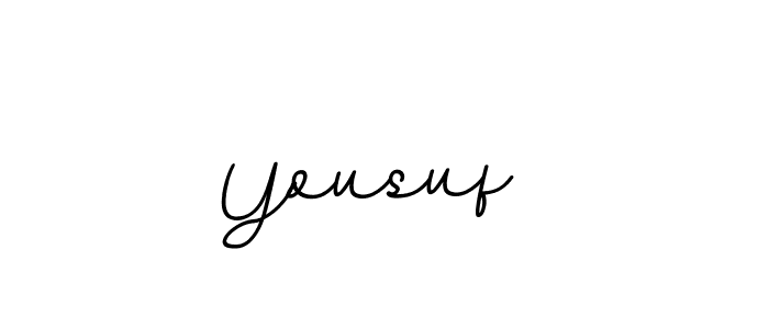 You should practise on your own different ways (BallpointsItalic-DORy9) to write your name (Yousuf ) in signature. don't let someone else do it for you. Yousuf  signature style 11 images and pictures png