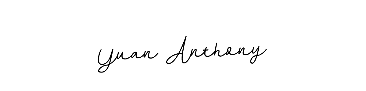 How to make Yuan Anthony name signature. Use BallpointsItalic-DORy9 style for creating short signs online. This is the latest handwritten sign. Yuan Anthony signature style 11 images and pictures png